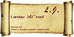 Landau József névjegykártya